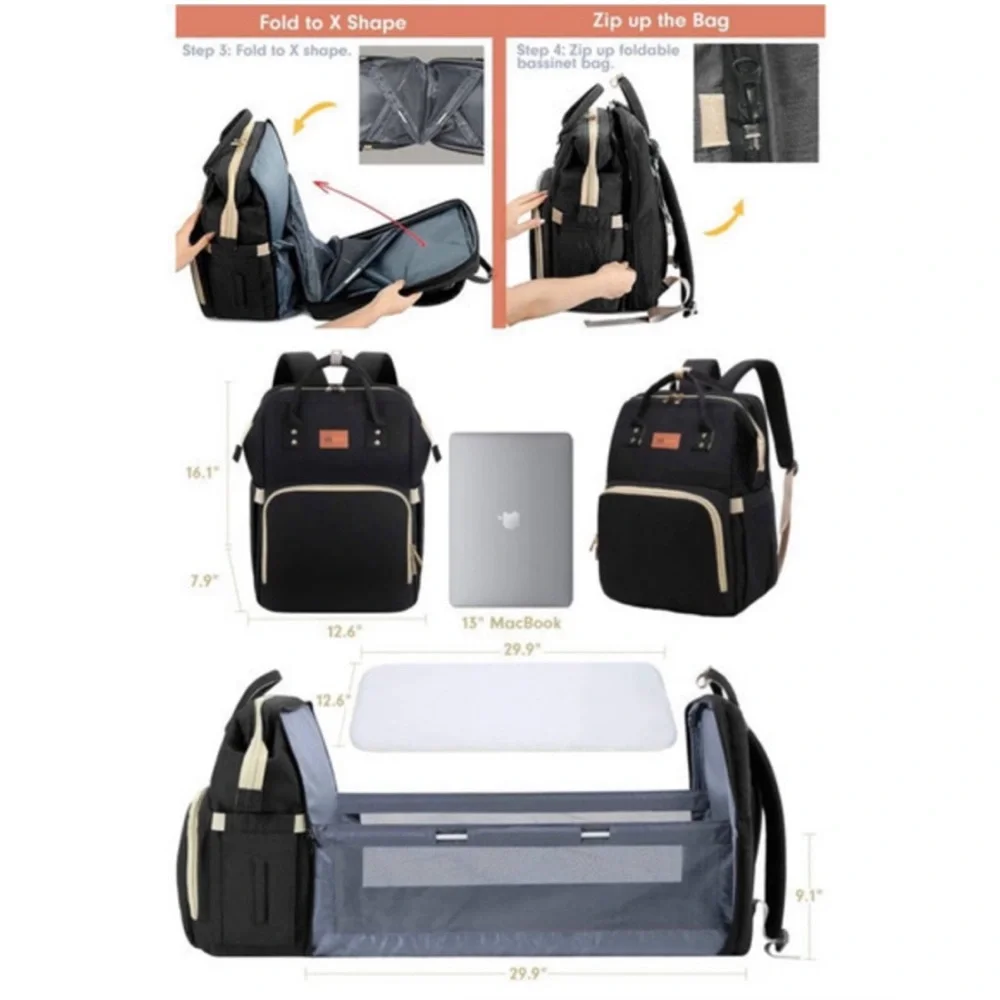 Debug Diaper Bag Backpack with Multi Functions - Picture 2 of 9